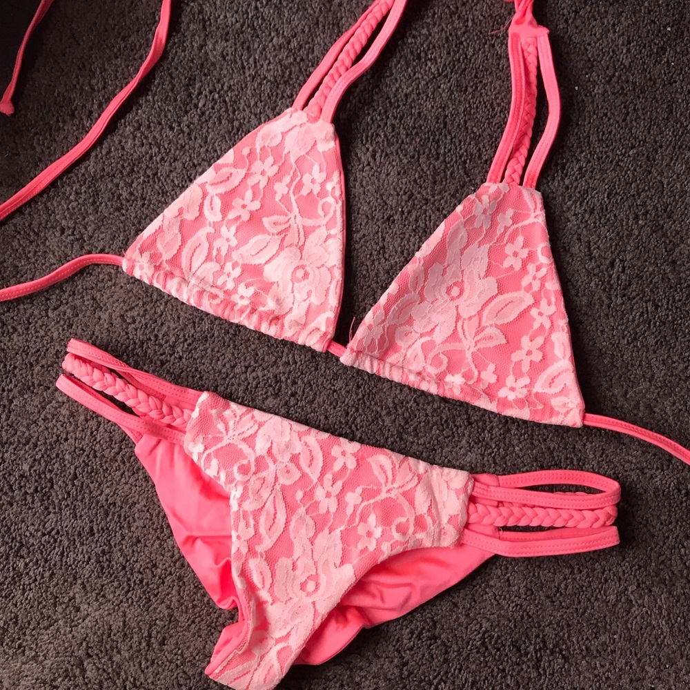 Coral Lace Bikini